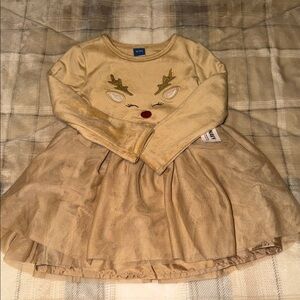 Old Navy Gold Reindeer Dress